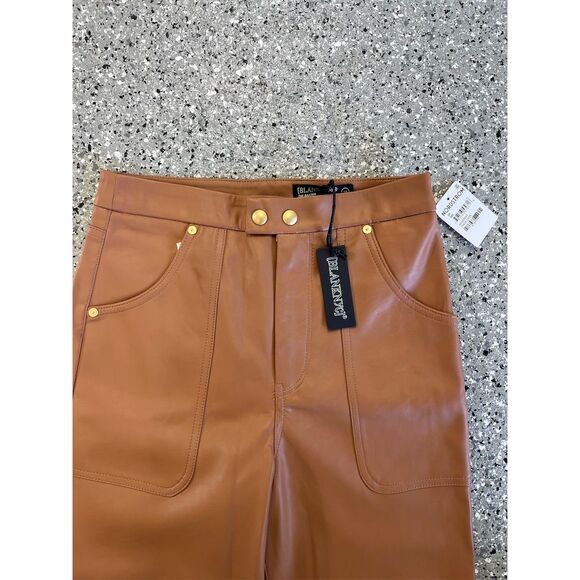Blank NYC Women's Brown Straight Leg Faux Leather Pants Size 28 - Picture 3 of 6